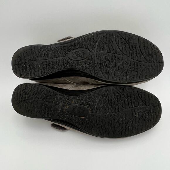Abeo Ella Maryjane Wedge Shoes Womens 8.5 Gray Suede Leather Comfort Walking - Picture 7 of 10